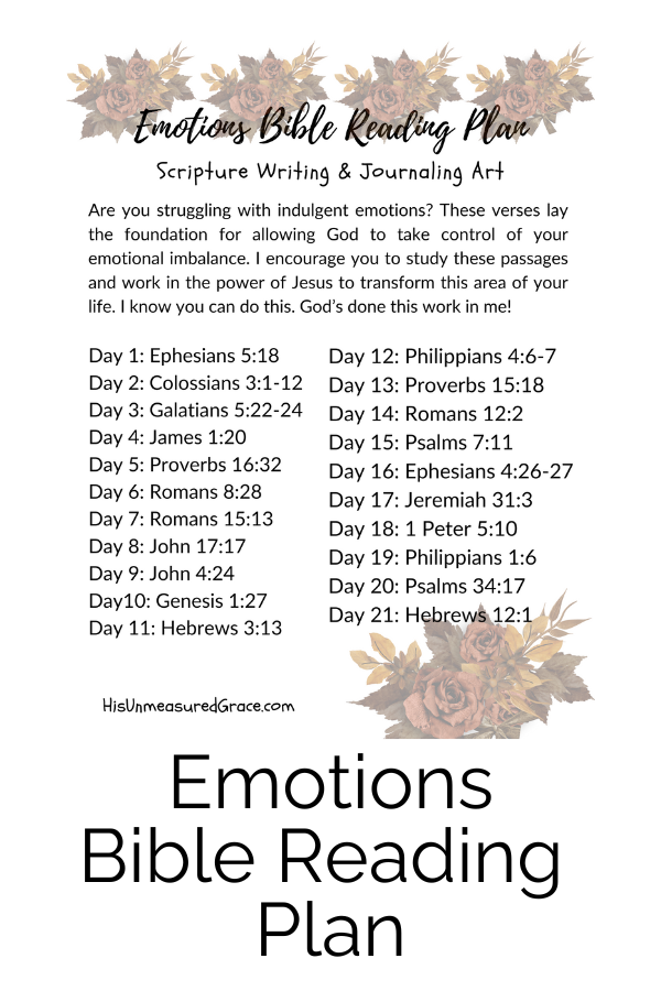 If you're struggling to get your emotions in check, these verses in the Emotions Bible Reading Plan will help you allow God to give you balance.