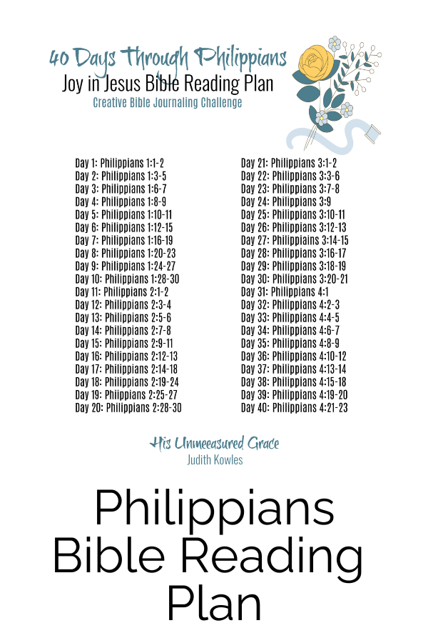 Build your faith with the Philippians Bible Reading Plan. Read the passage, then write out two verses of your choice, next get creative by drawing, painting, using stickers, or tip-ins to illustrate what God impressed on your heart.