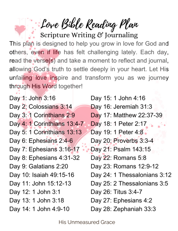 Love Bible Reading Plan