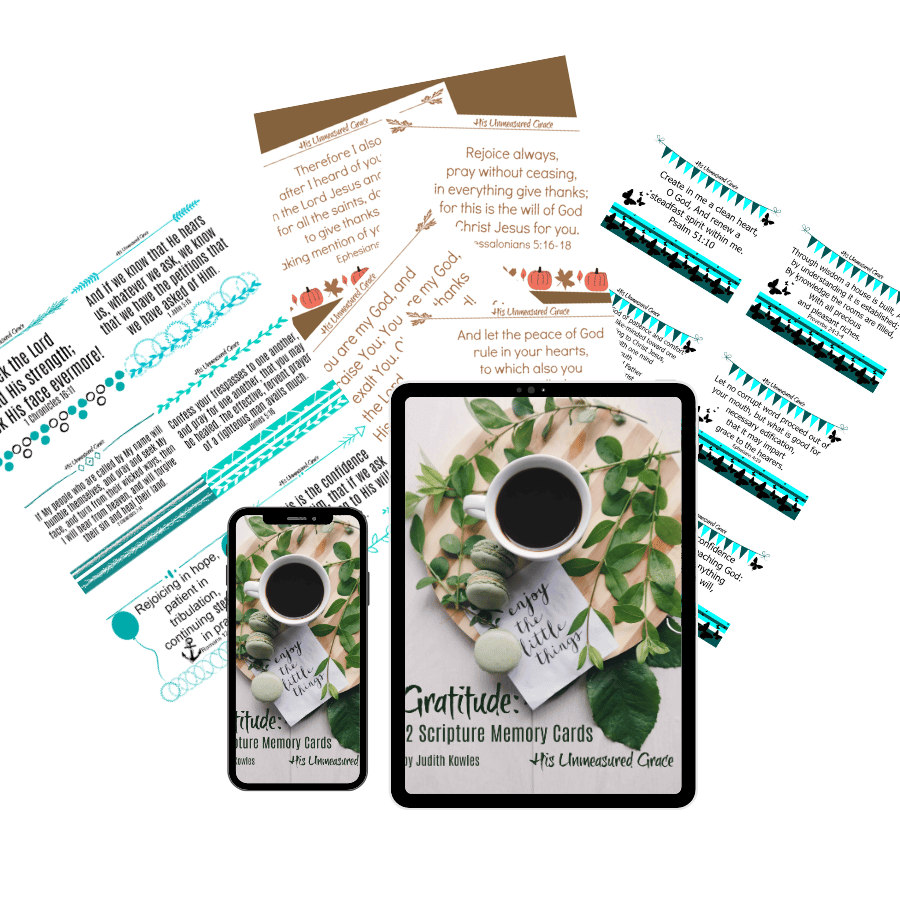 12 Gratitude Scripture Memory Cards